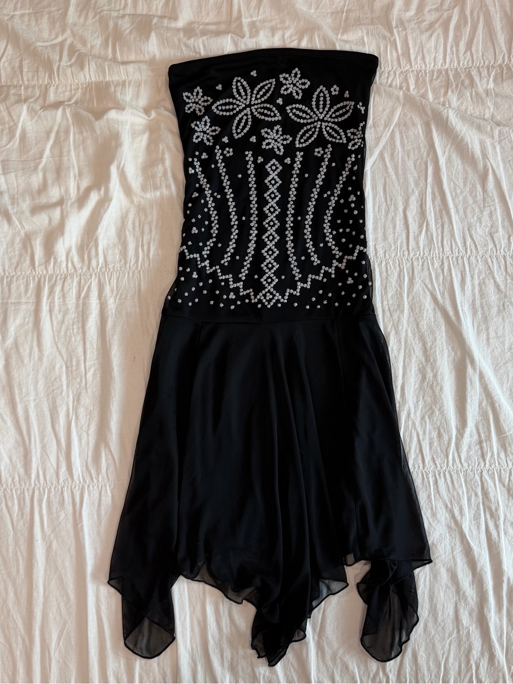 My Michelle Vintage Beaded Strapless Asymmetrical Fairy Dress